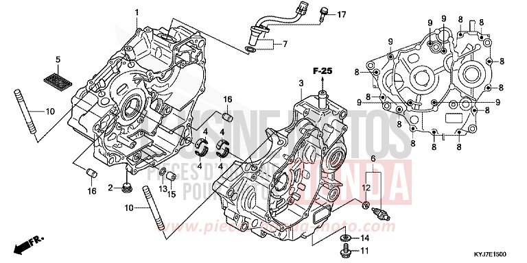 KURBELGEHAEUSE von CBR250R ABS PEARL HIMALAYAS WHITE (NHA87) von 2013